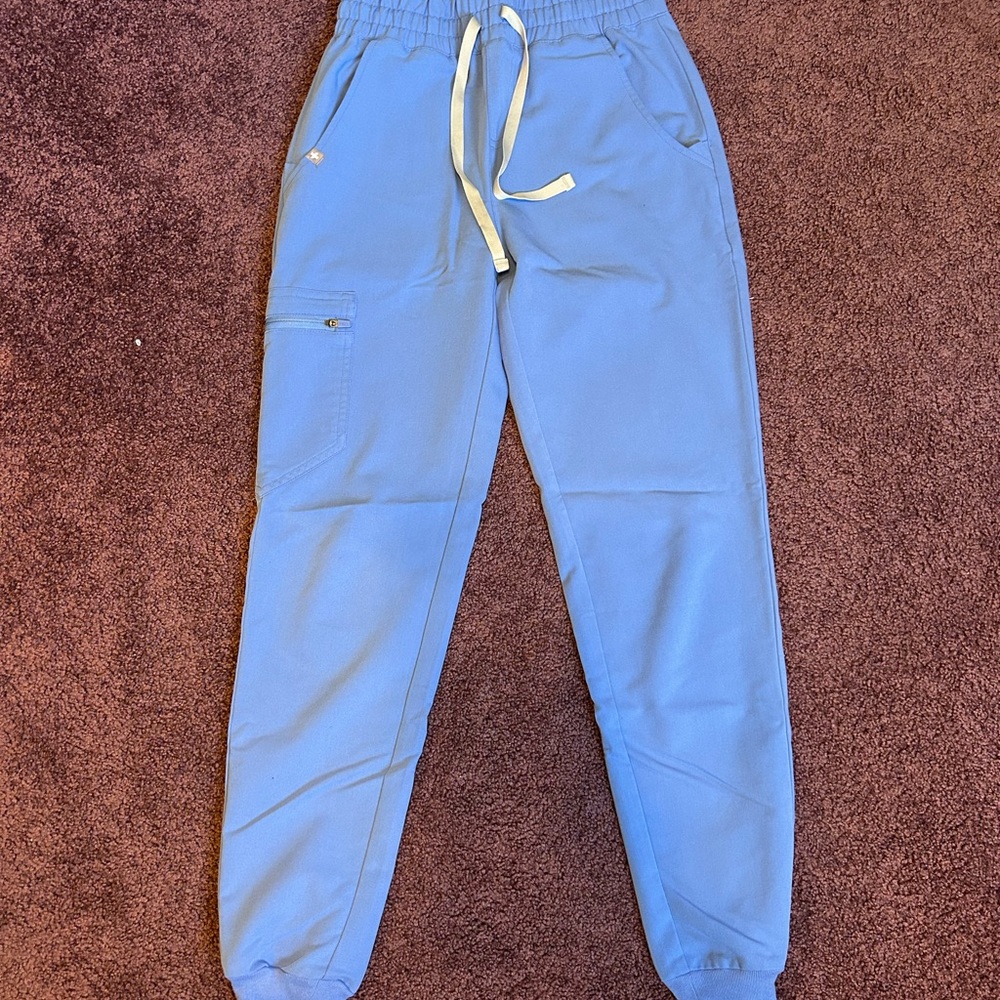 Figs Light Blue Jogger Sweatpants with Drawstring